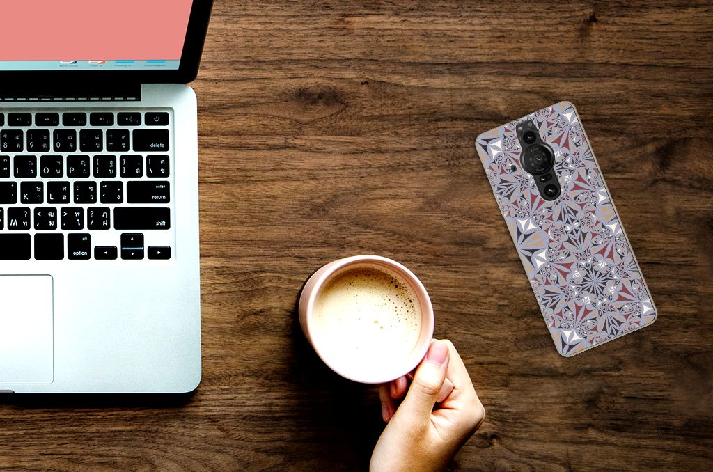 Sony Xperia Pro-I TPU Siliconen Hoesje Flower Tiles B2C Telecom