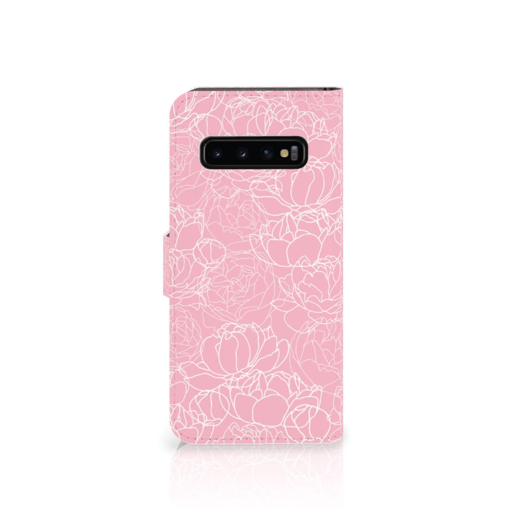 Samsung Galaxy S10 Hoesje White Flowers