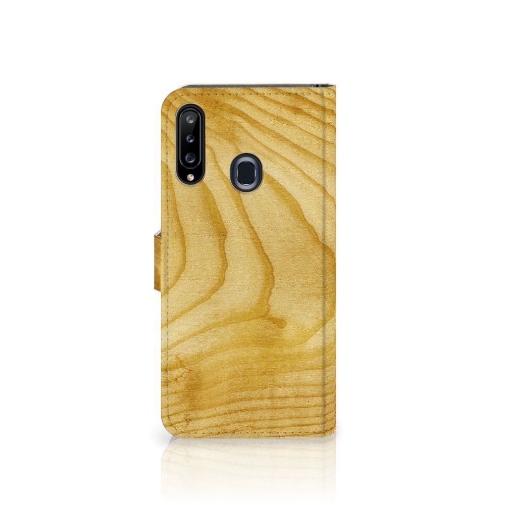 Samsung Galaxy A20s Book Style Case Licht Hout