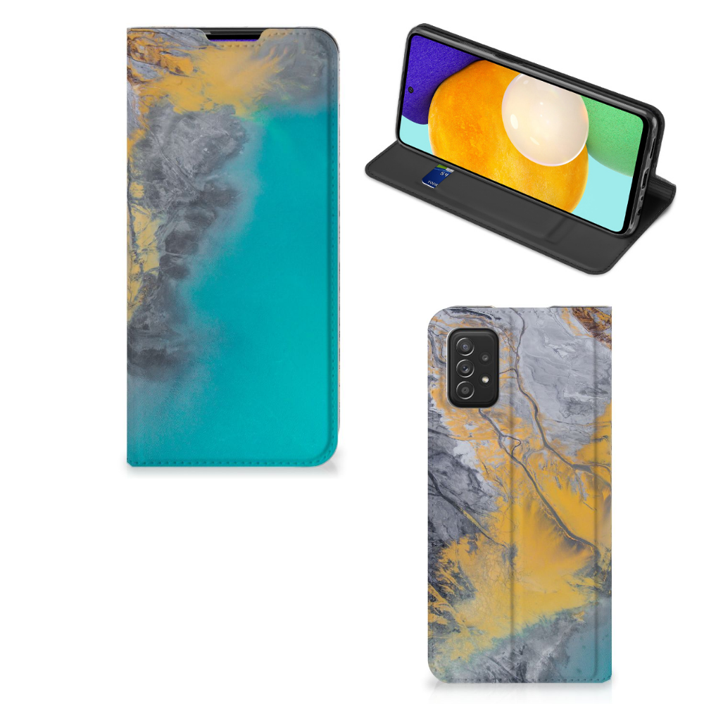Samsung Galaxy A03s Standcase Marble Blue Gold - B2C Telecom