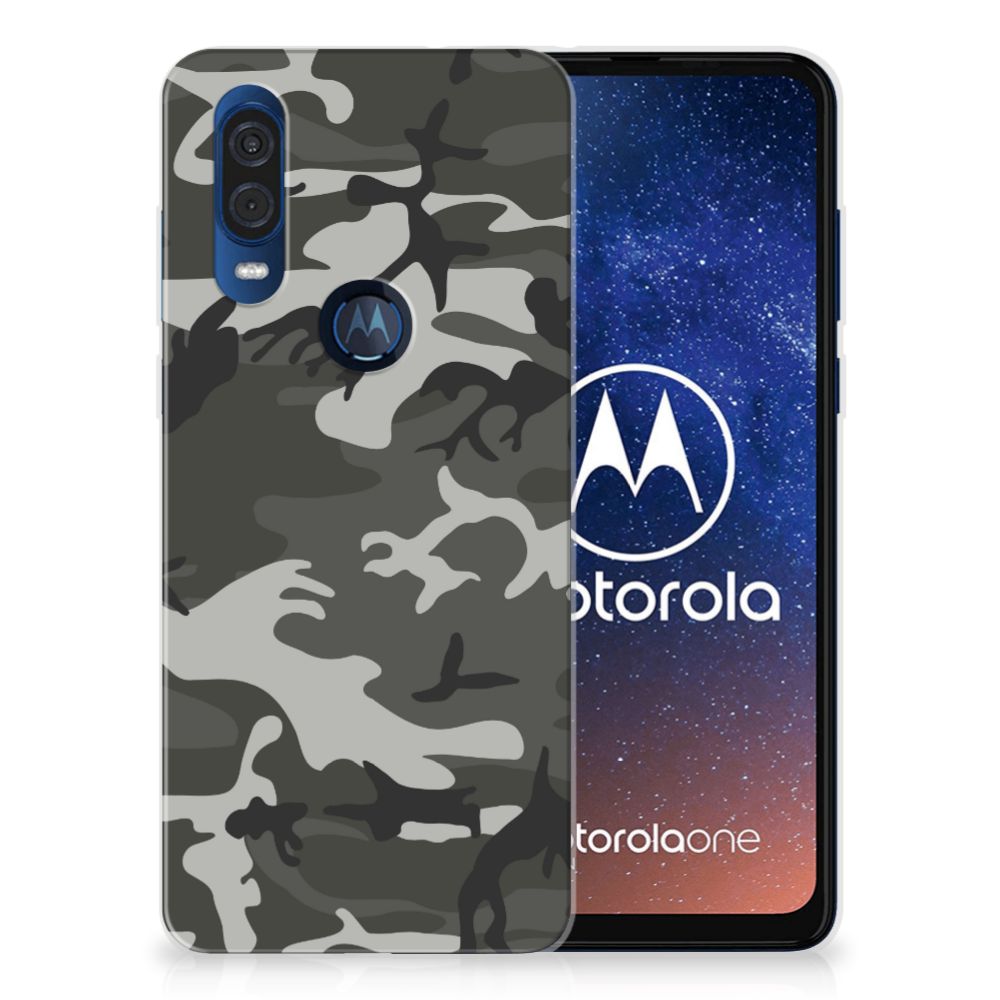 Motorola One Vision TPU bumper Army Light