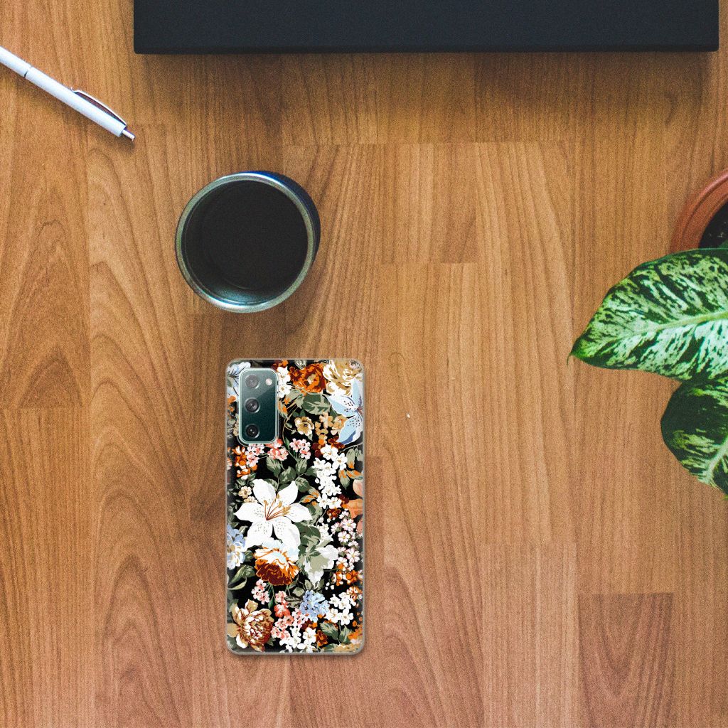 TPU Case voor Samsung Galaxy S20 FE Dark Flowers B2C Telecom