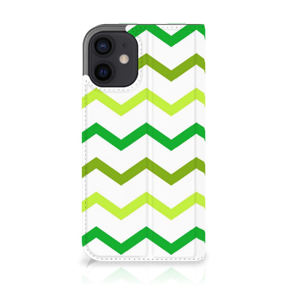 iPhone 12 Mini Hoesje met Magneet Zigzag Groen - B2C Telecom