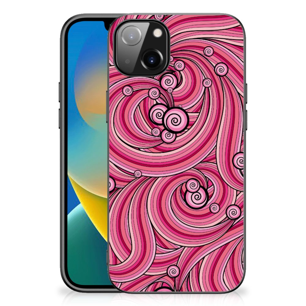 iPhone 14 Plus Leuk Telefoonhoesje Swirl Pink