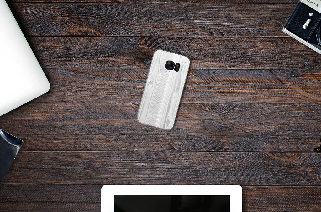 Samsung Galaxy S7 Bumper Hoesje White Wood
