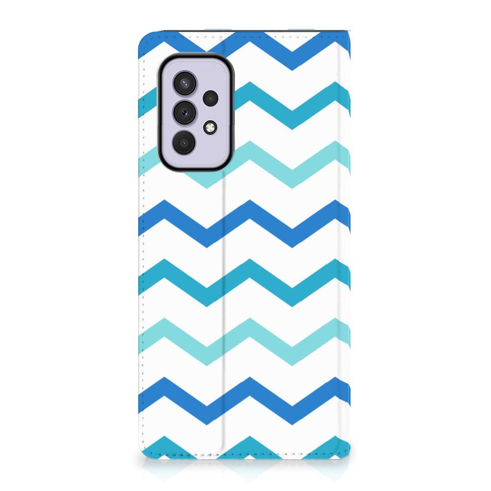 Samsung Galaxy A33 5G Hoesje met Magneet Zigzag Blauw - B2C Telecom