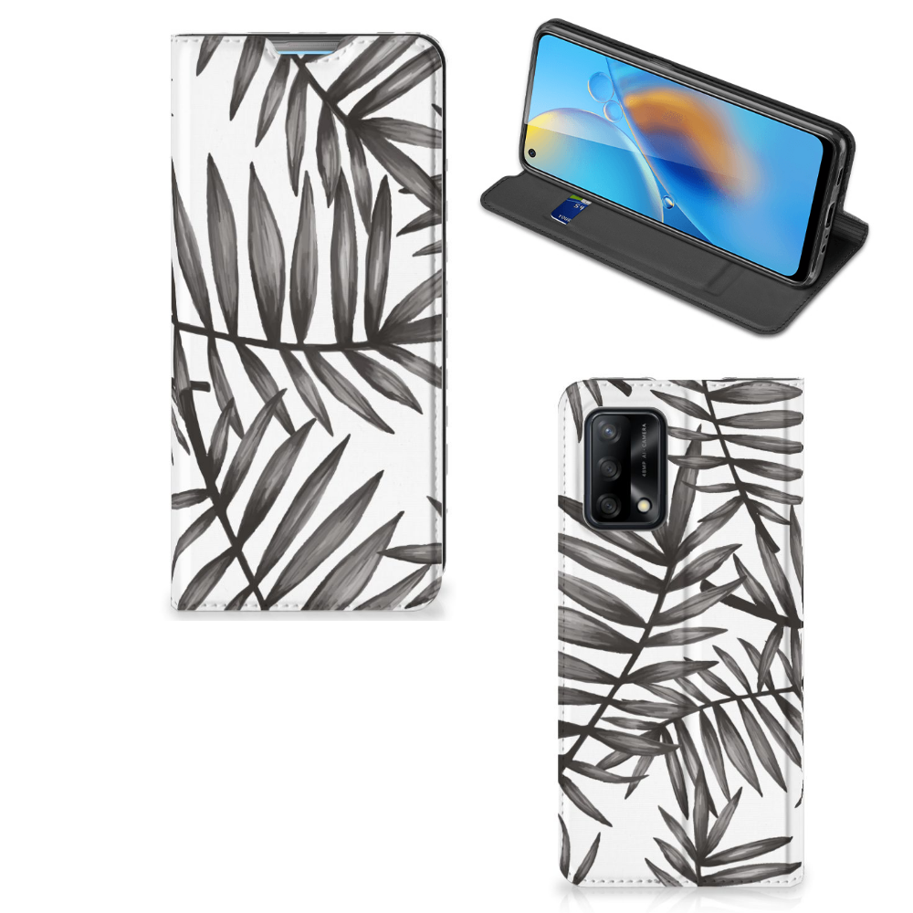 OPPO A74 4G Smart Cover Leaves Grey - B2C Telecom