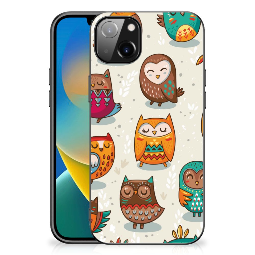 iPhone 14 Plus Dierenprint Telefoonhoesje Vrolijke Uilen