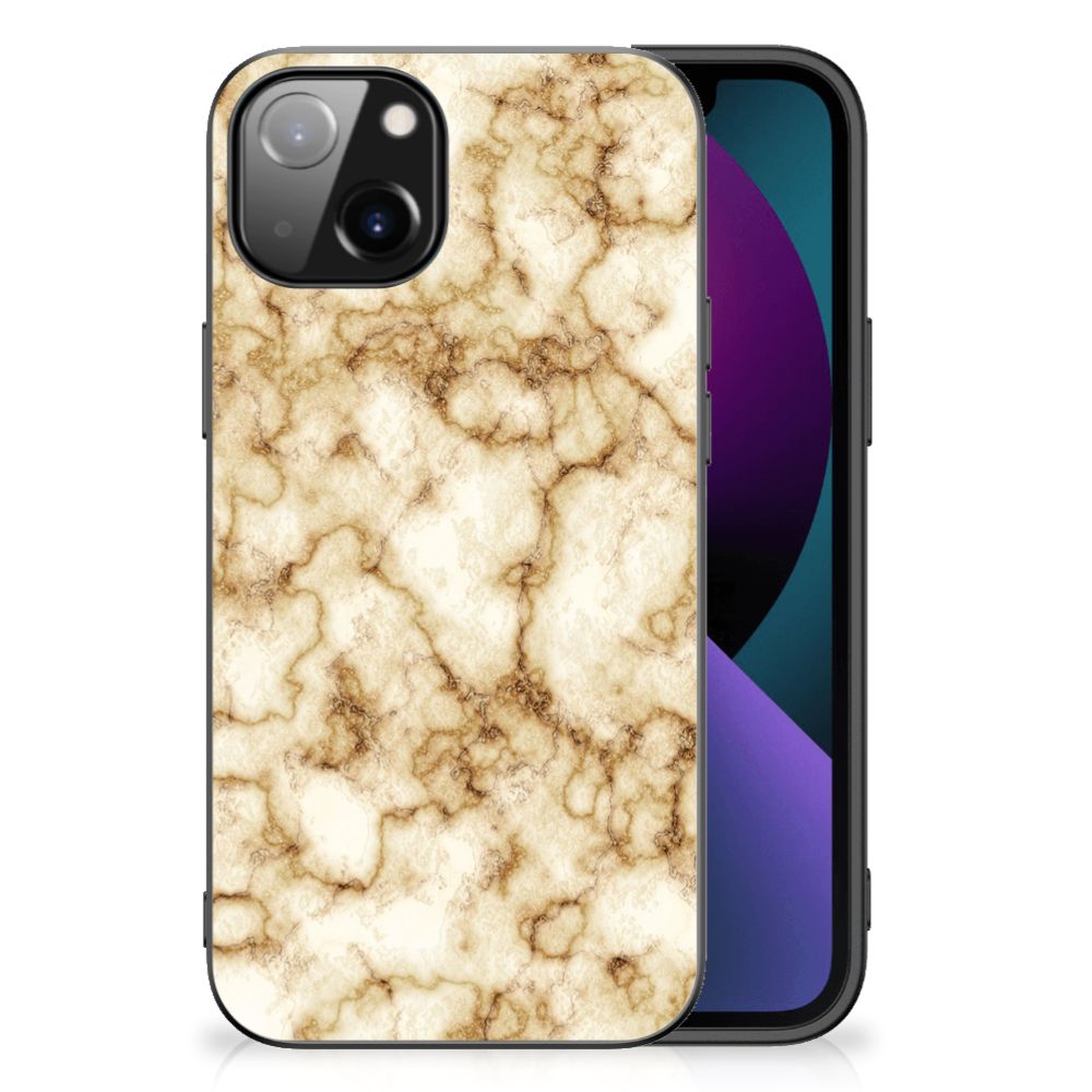 Apple iPhone 13 Marmeren Print Telefoonhoesje Marmer Goud B2C Telecom