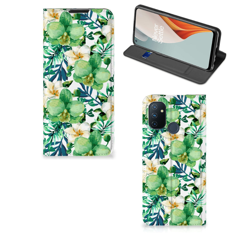 OnePlus Nord N100 Smart Cover Orchidee Groen