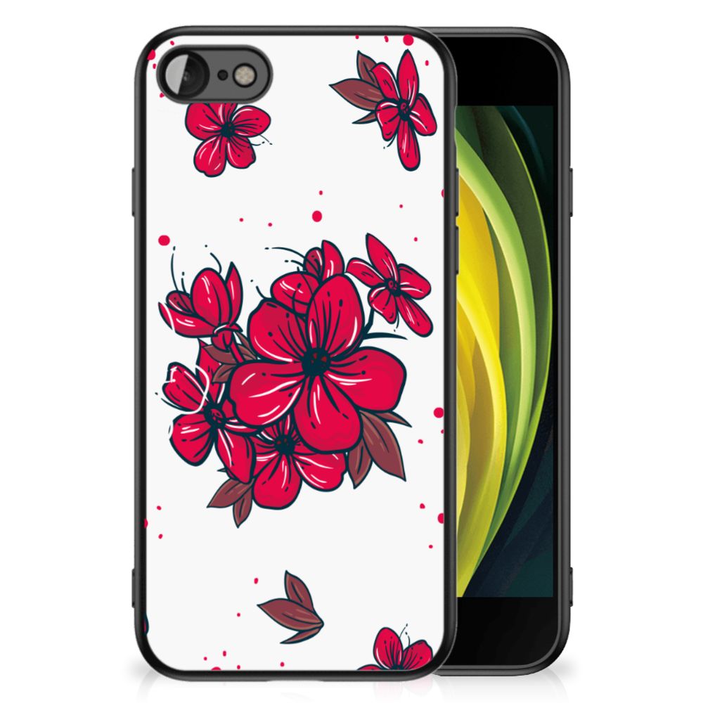 iPhone SE 2022 | SE 2020 | 7/8 Bloemen Hoesje Blossom Red met bloemendessin op TPU hoesje voor Apple iPhone.