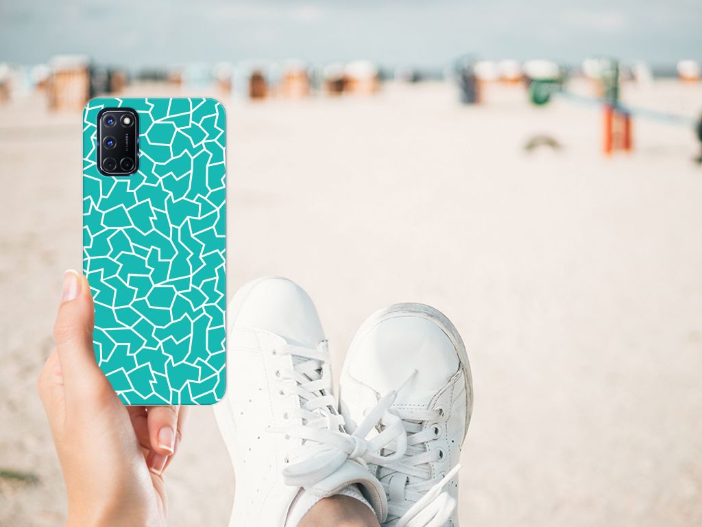 OPPO A52 | A72 Hoesje maken Cracks Blue B2C Telecom