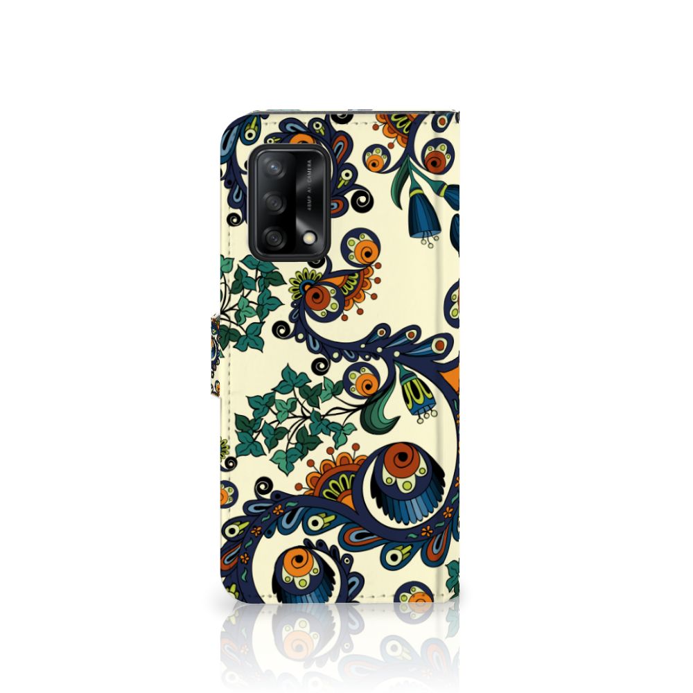 Wallet Case OPPO A74 4G Barok Flower