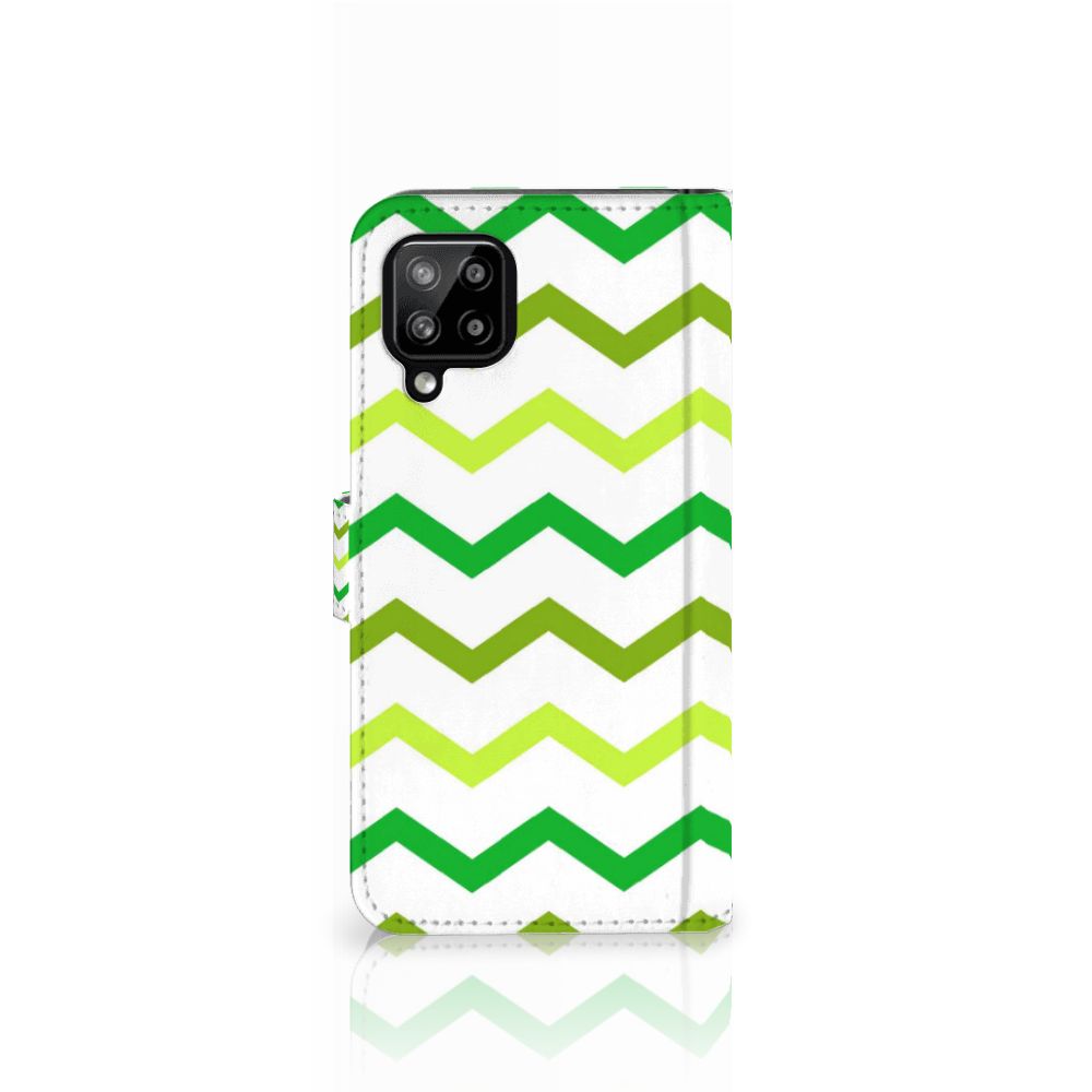 Samsung Galaxy A22 4G | M22 Telefoon Hoesje Zigzag Groen
