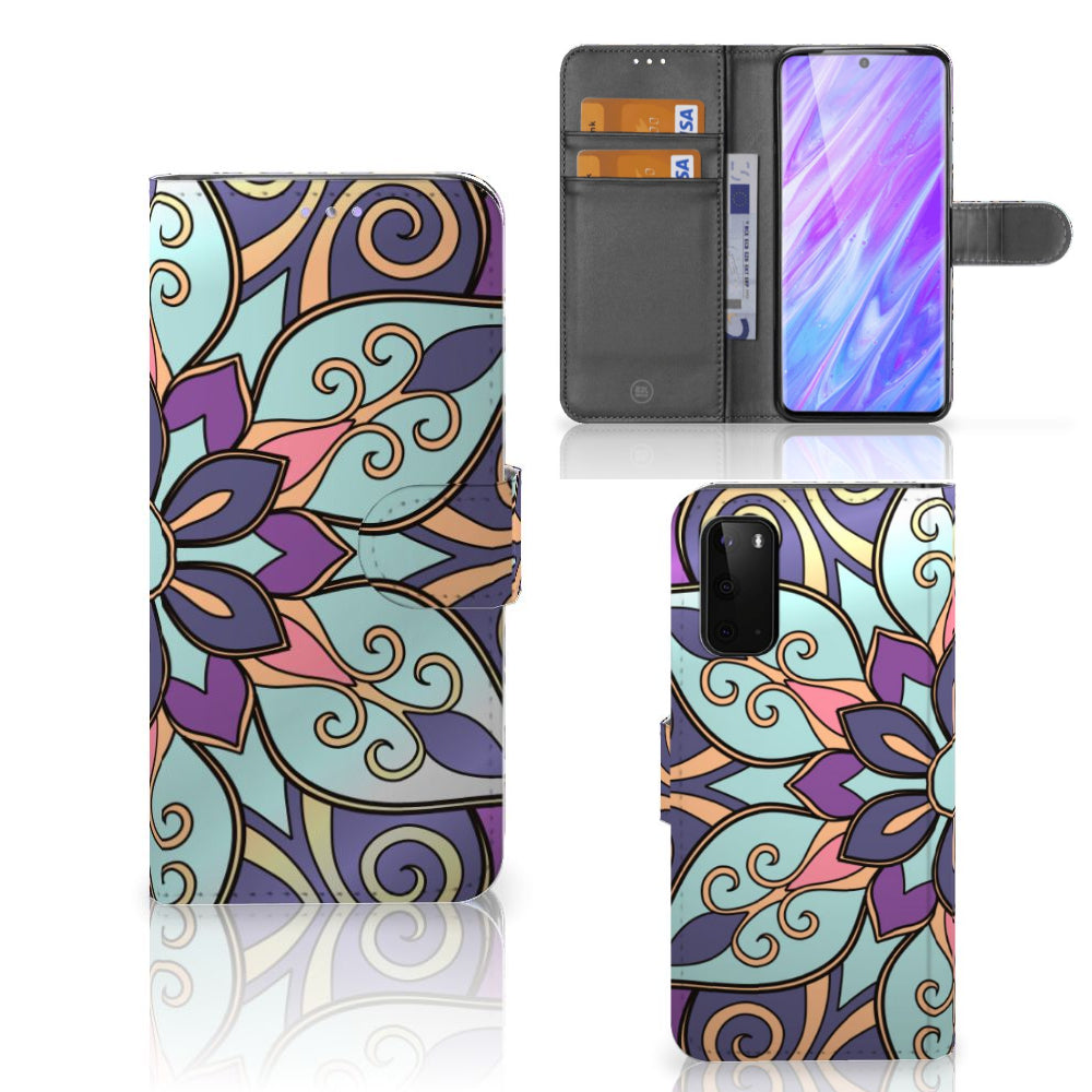 Samsung Galaxy S20 Hoesje Purple Flower