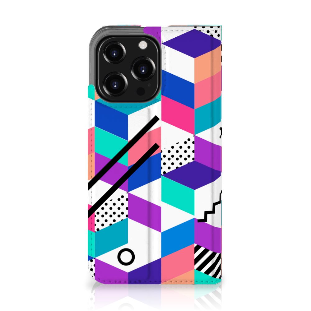 iPhone 13 Pro Stand Case Blokken Kleurrijk - B2C Telecom