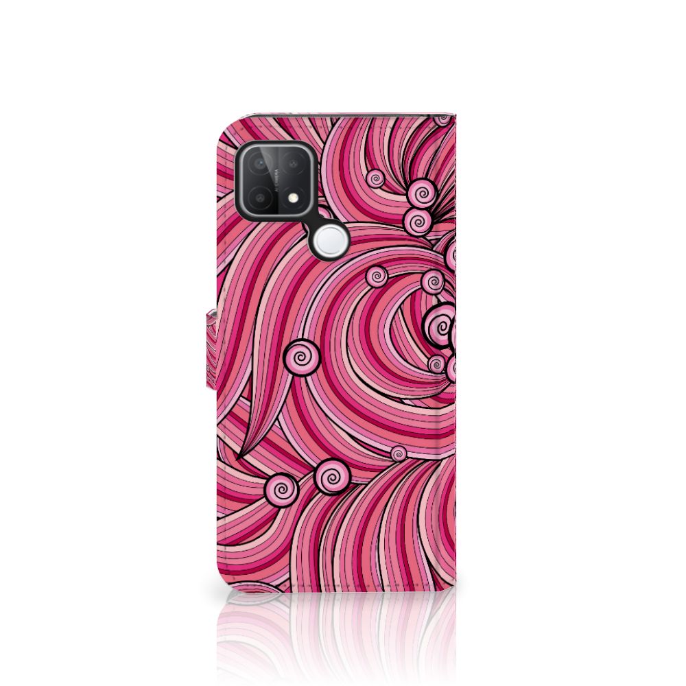 OPPO A15 Hoesje Swirl Pink