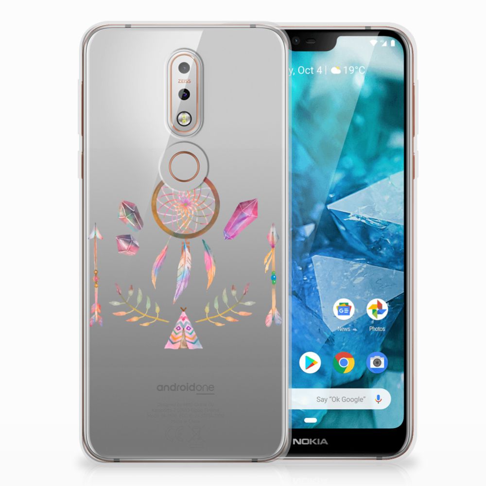 Nokia 7.1 Telefoonhoesje met Naam Boho Dreamcatcher