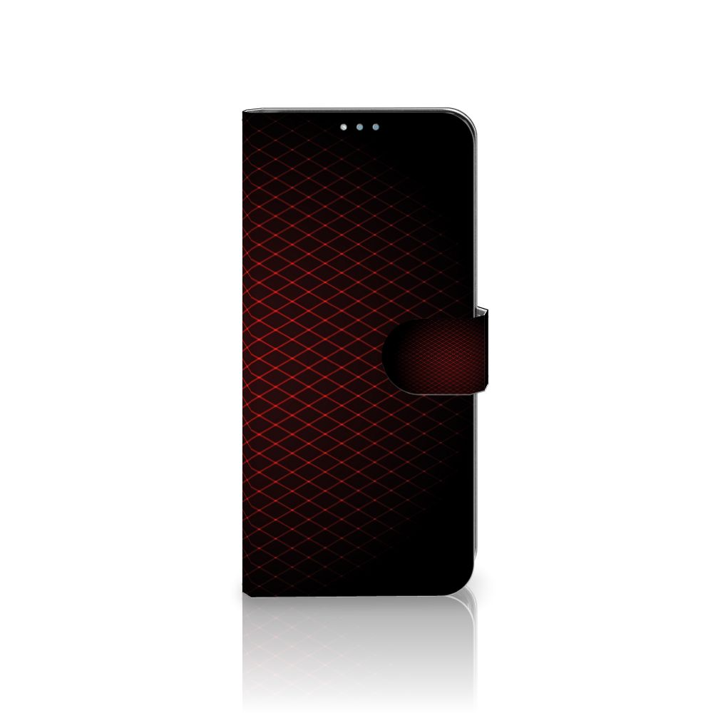 OPPO Reno4 Z Telefoon Hoesje Geruit Rood met minimalistisch ontwerp en ruimte voor 3 pasjes.