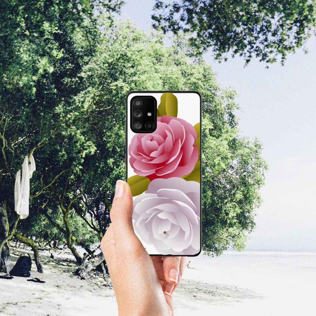 Samsung Galaxy A71 Bloemen Hoesje Roses B2C Telecom