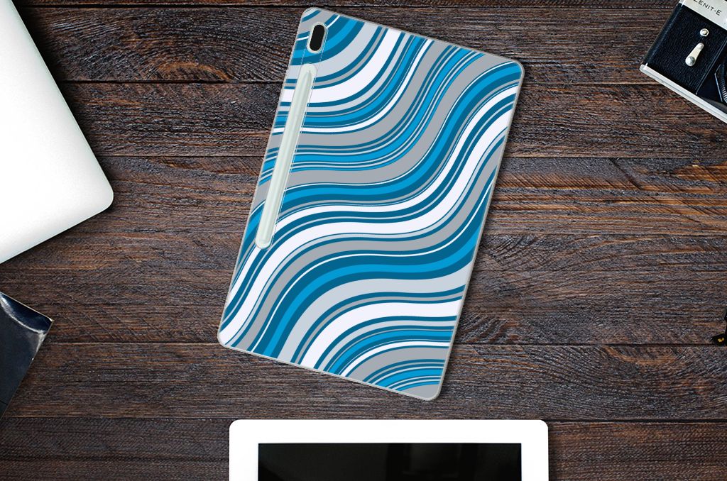 Samsung Galaxy Tab S7FE Hippe Hoes Waves Blue