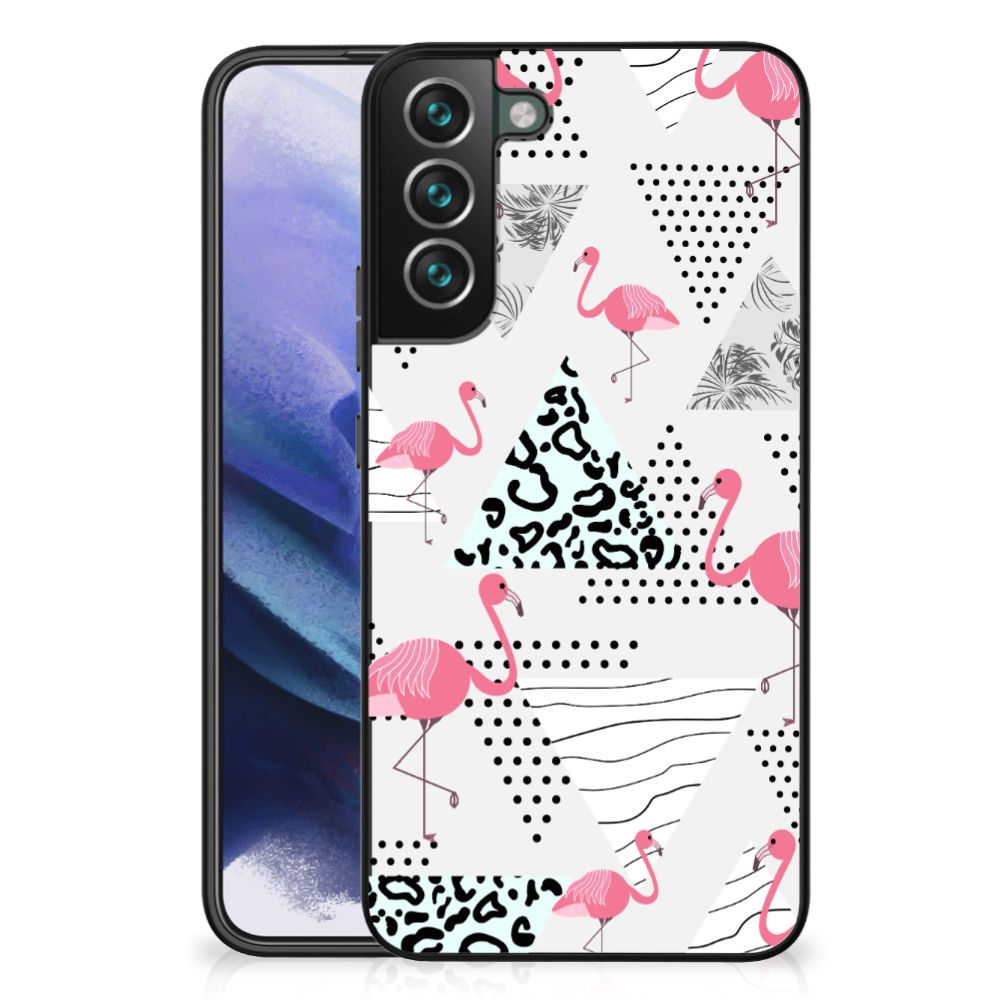 Samsung Galaxy S22 Plus Dierenprint Telefoonhoesje Flamingo Triangle