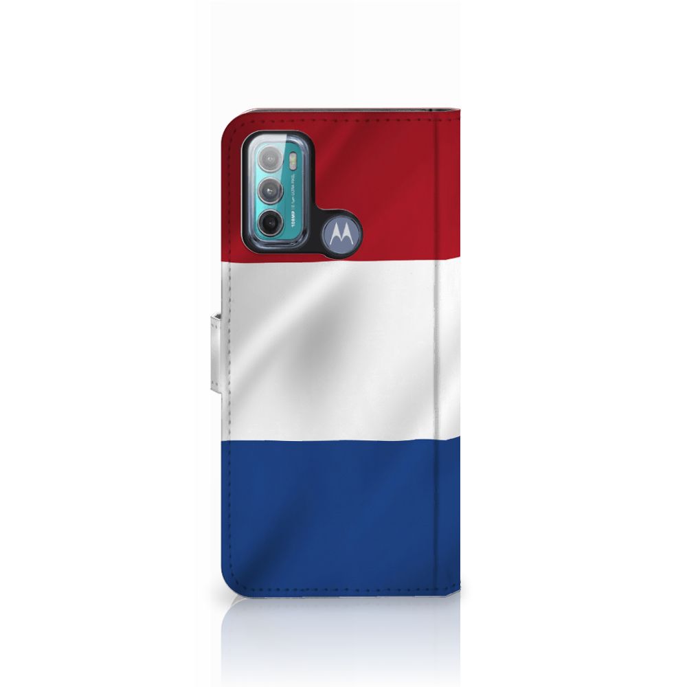 Motorola Moto G60 Bookstyle Case Nederlandse Vlag met artistiek design van de Nederlandse vlag.