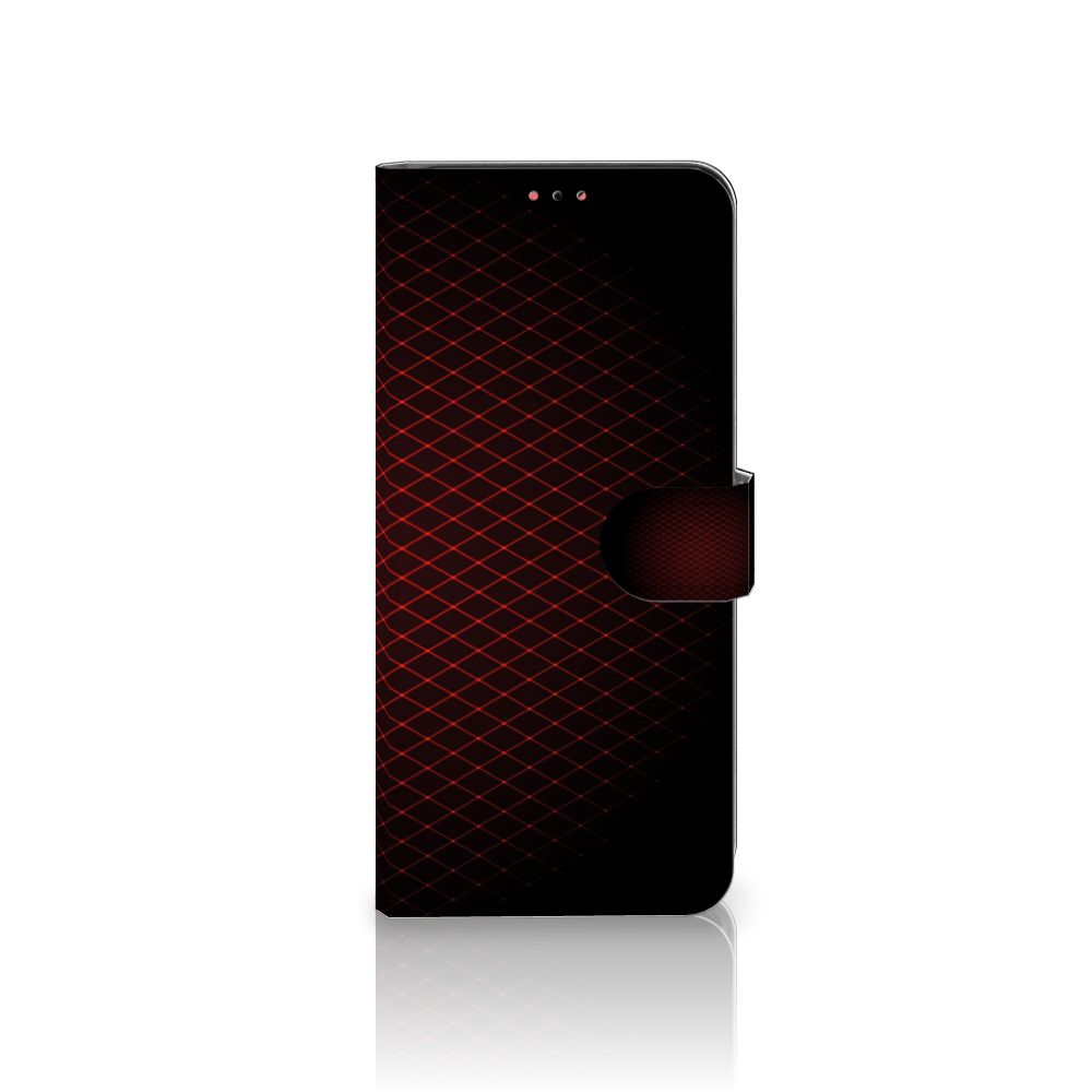 Samsung Galaxy A13 (4G) Telefoon Hoesje Geruit Rood met minimalistisch ontwerp en ruimte voor pasjes.