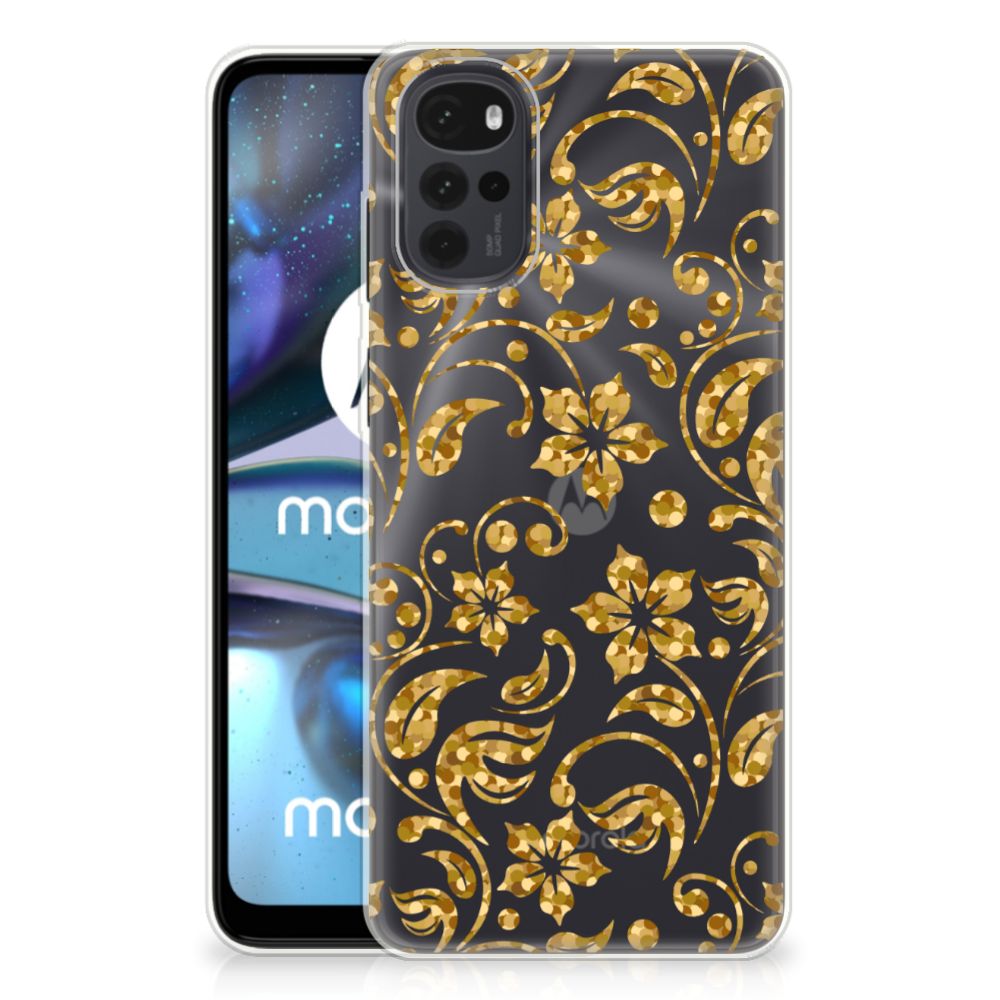 Motorola Moto G22 TPU Case Gouden Bloemen B2C Telecom