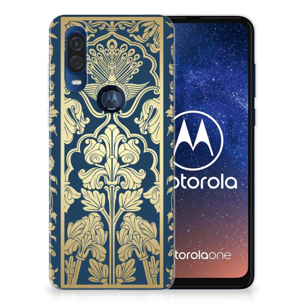 Motorola One Vision TPU Case Beige Flowers