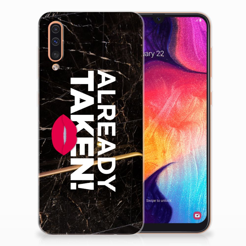 Samsung Galaxy A50 Siliconen hoesje met naam Already Taken Black