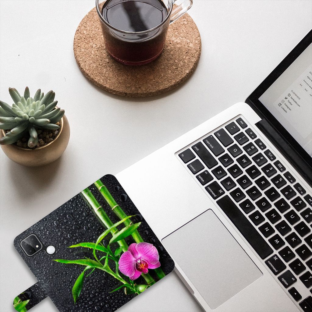 OPPO A15 Hoesje Orchidee
