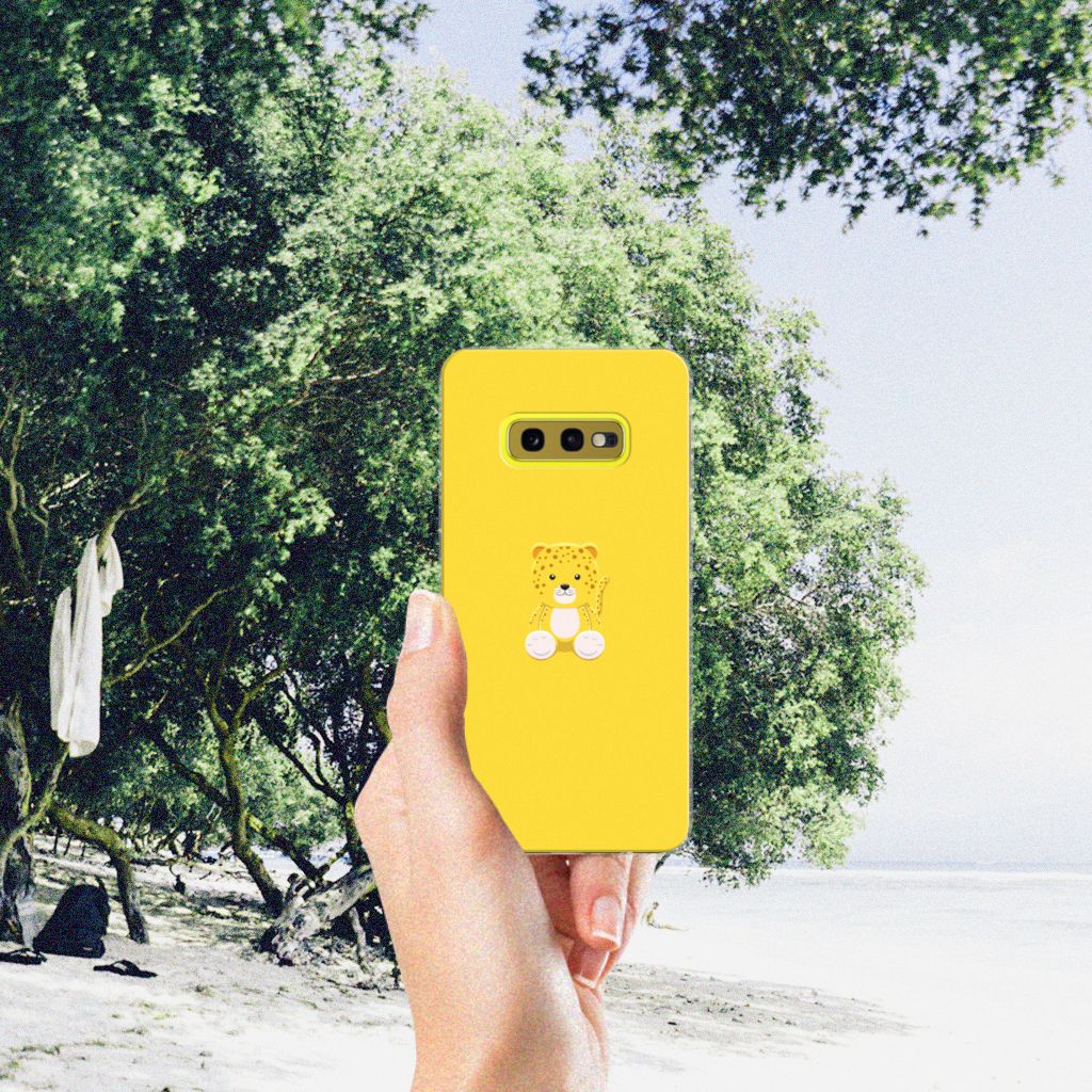 Samsung Galaxy S10e Telefoonhoesje met Naam Baby Leopard