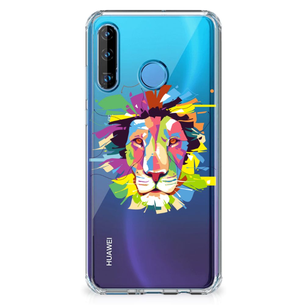 Huawei P30 Lite Stevig Bumper Hoesje Lion Color