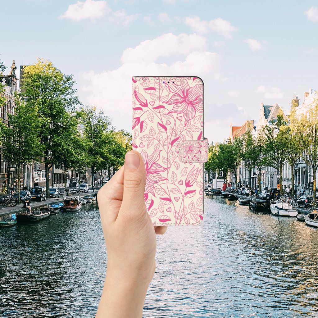 Samsung Galaxy A22 5G Hoesje Pink Flowers