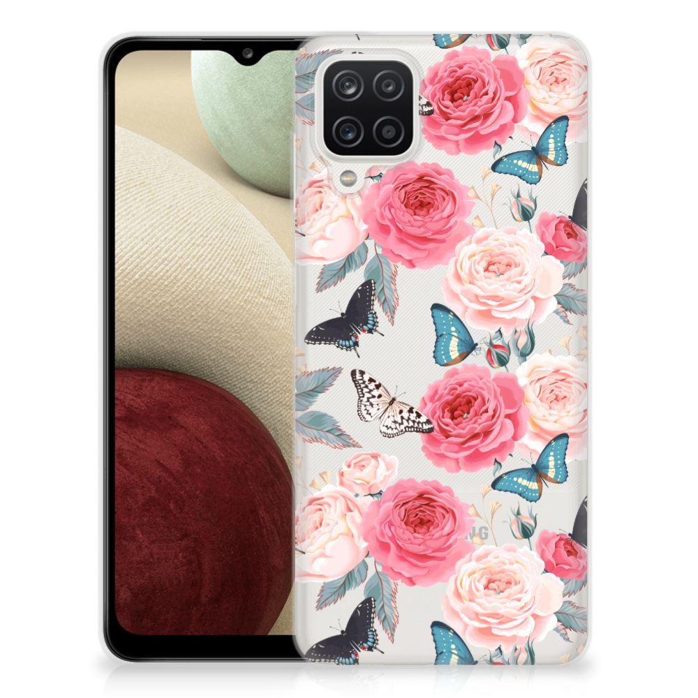 Samsung Galaxy A12 TPU Case Butterfly Roses