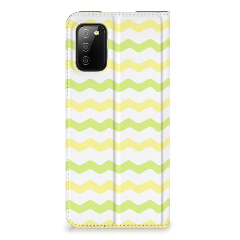 Samsung Galaxy M02s | A02s Hoesje met Magneet Waves Yellow - B2C Telecom