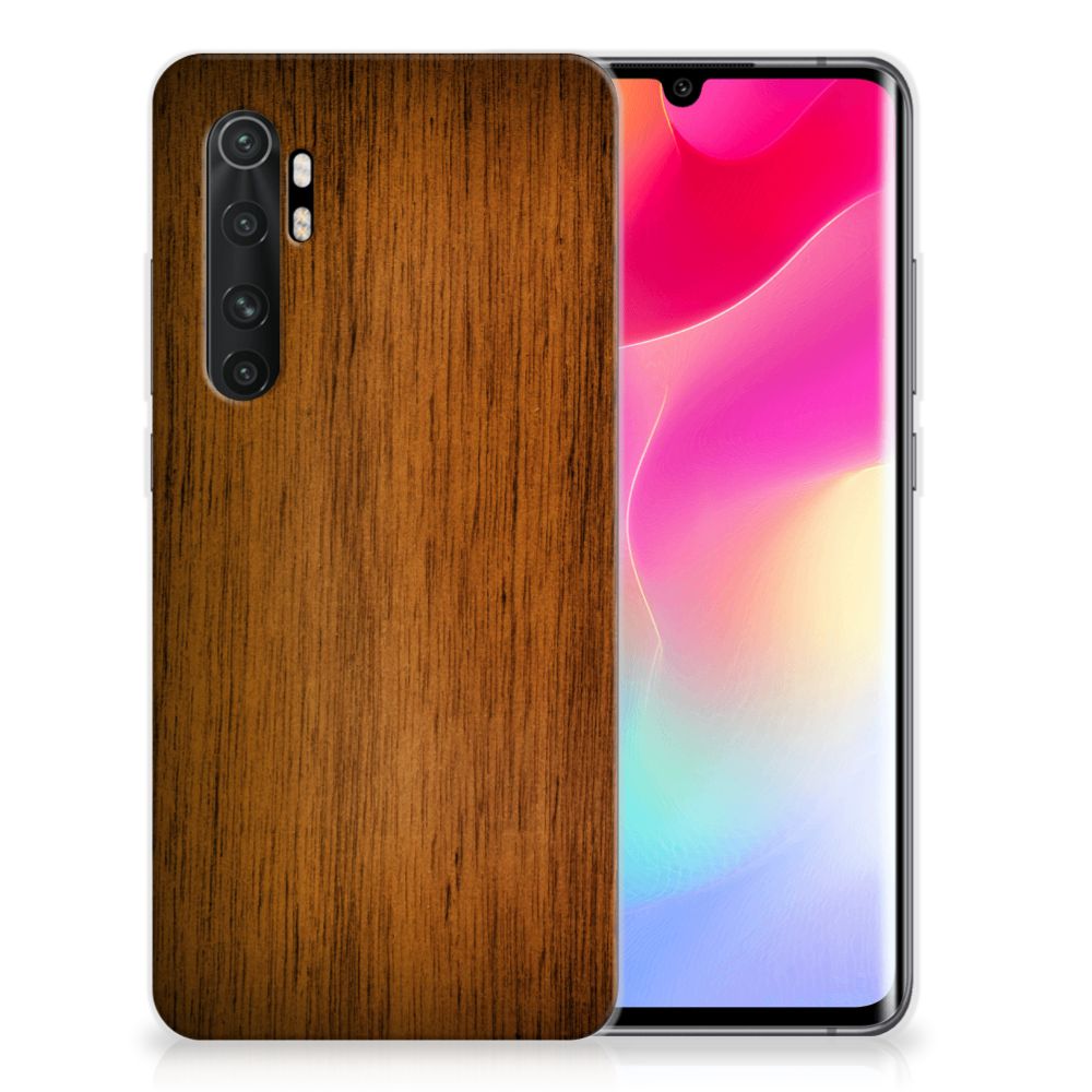 Xiaomi Mi Note 10 Lite Bumper Hoesje Donker Hout