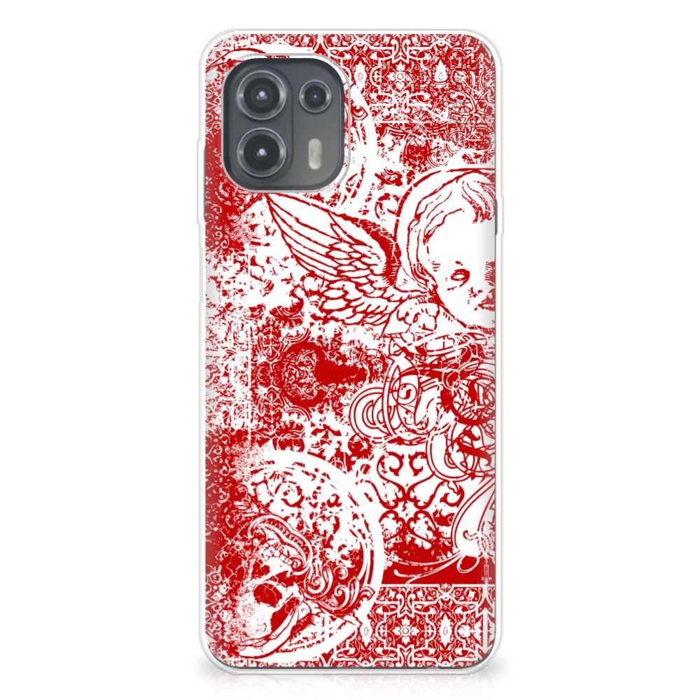 Silicone Back Case Motorola Edge 20 Lite Angel Skull Rood B2C Telecom