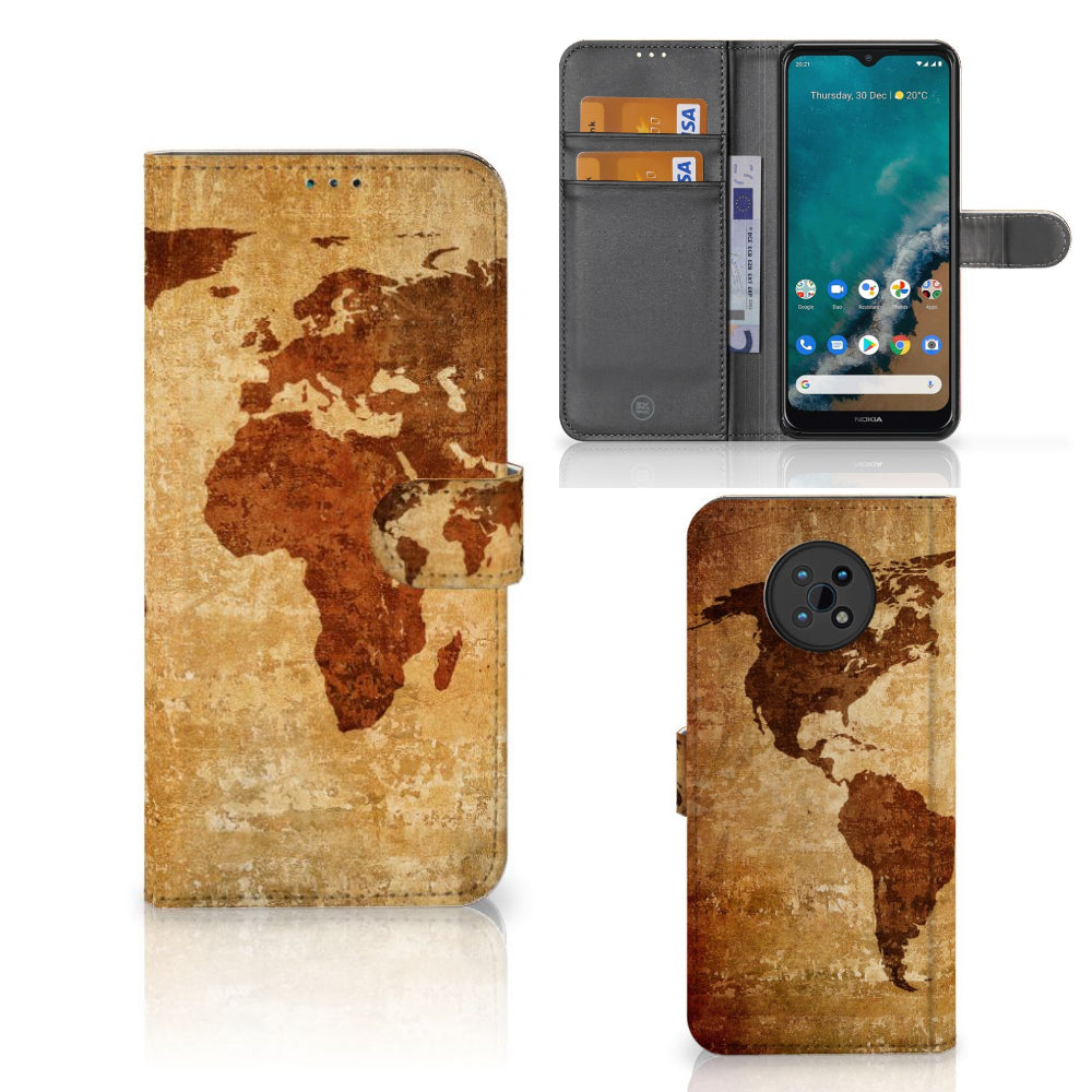 Nokia G50 Flip Cover Wereldkaart