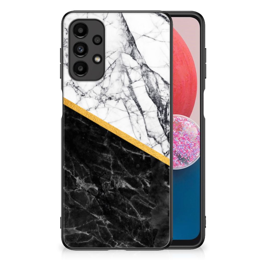 Samsung Galaxy A13 4G Marmeren Print Telefoonhoesje Marmer Wit Zwart - Origineel Cadeau Man B2C Telecom