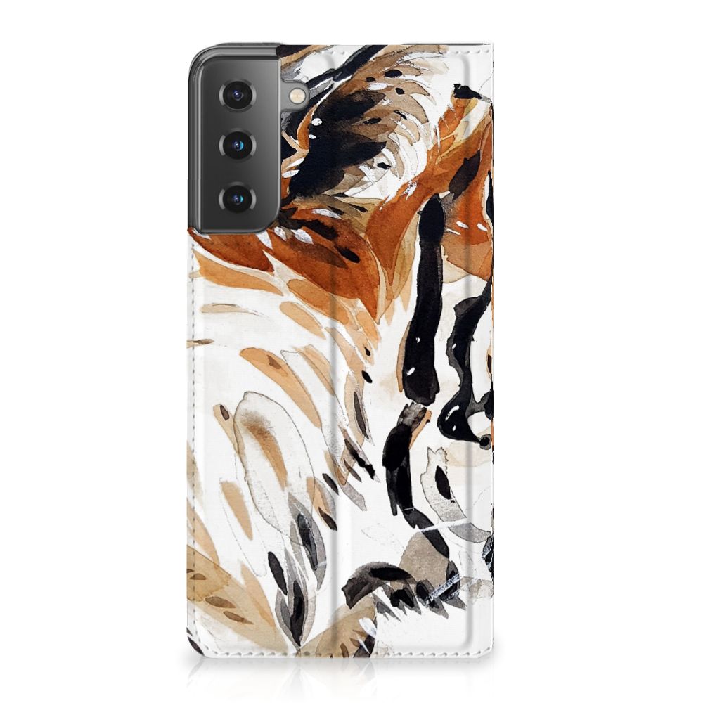 Bookcase Samsung Galaxy S21 Plus Watercolor Tiger - B2C Telecom