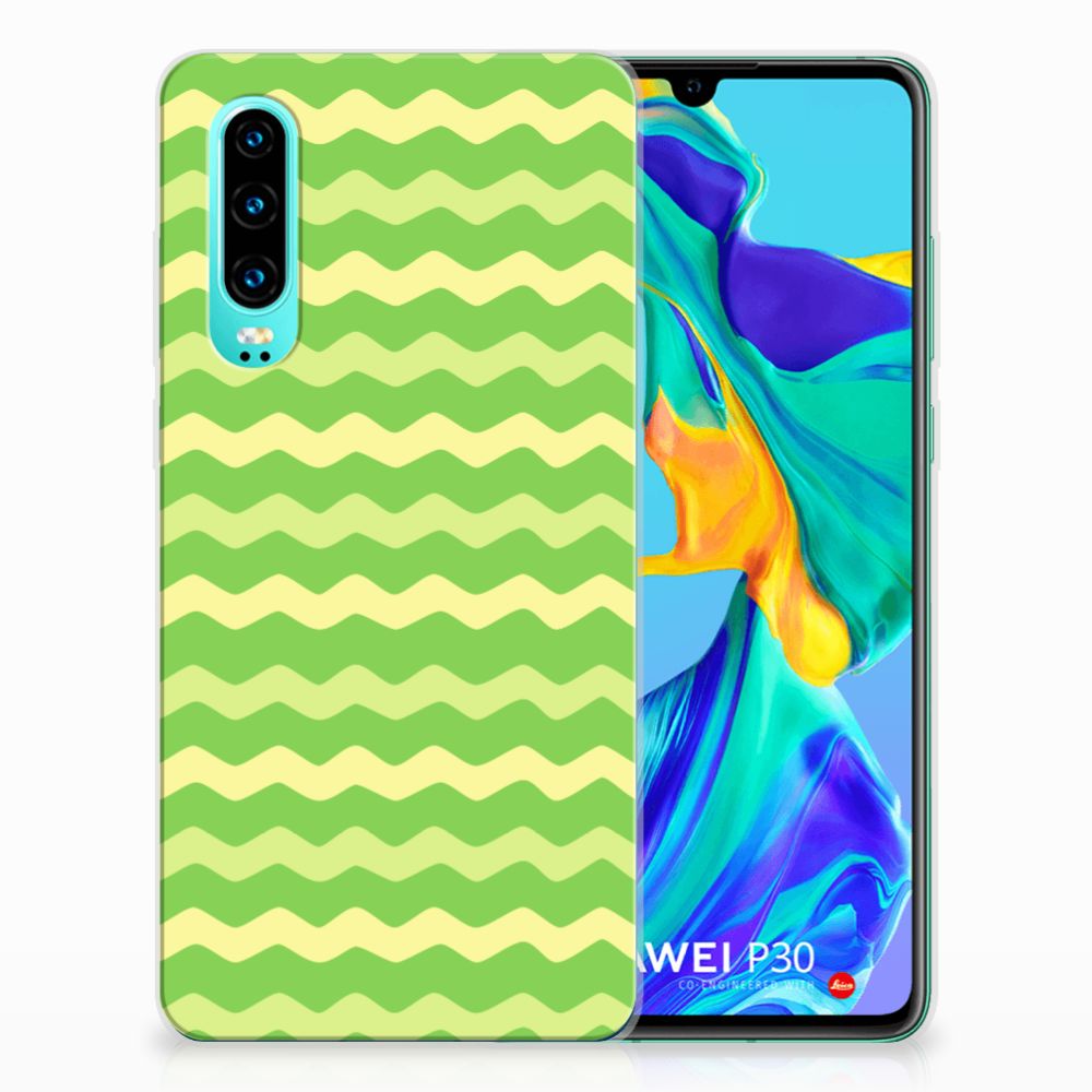 Huawei P30 TPU bumper Waves Green