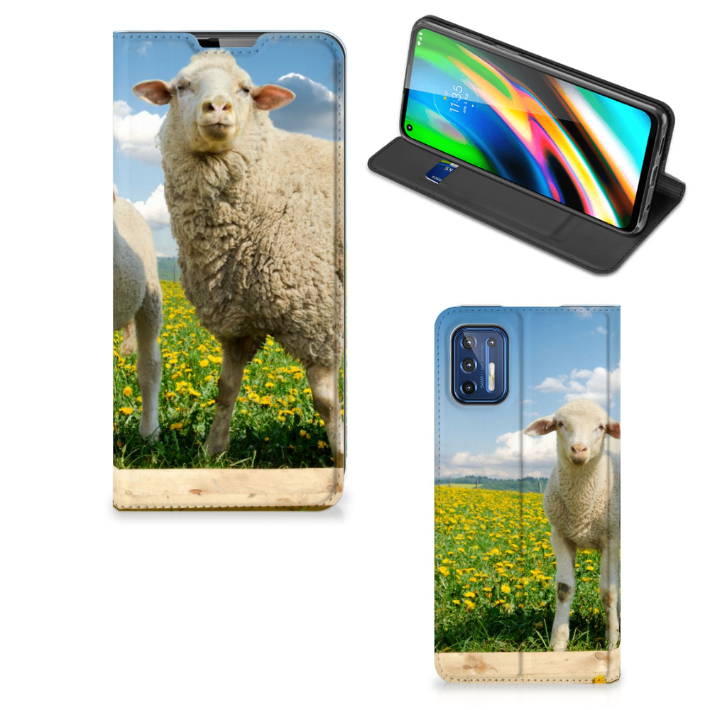 Motorola Moto G9 Plus Hoesje maken Schaap en Lammetje - B2C Telecom