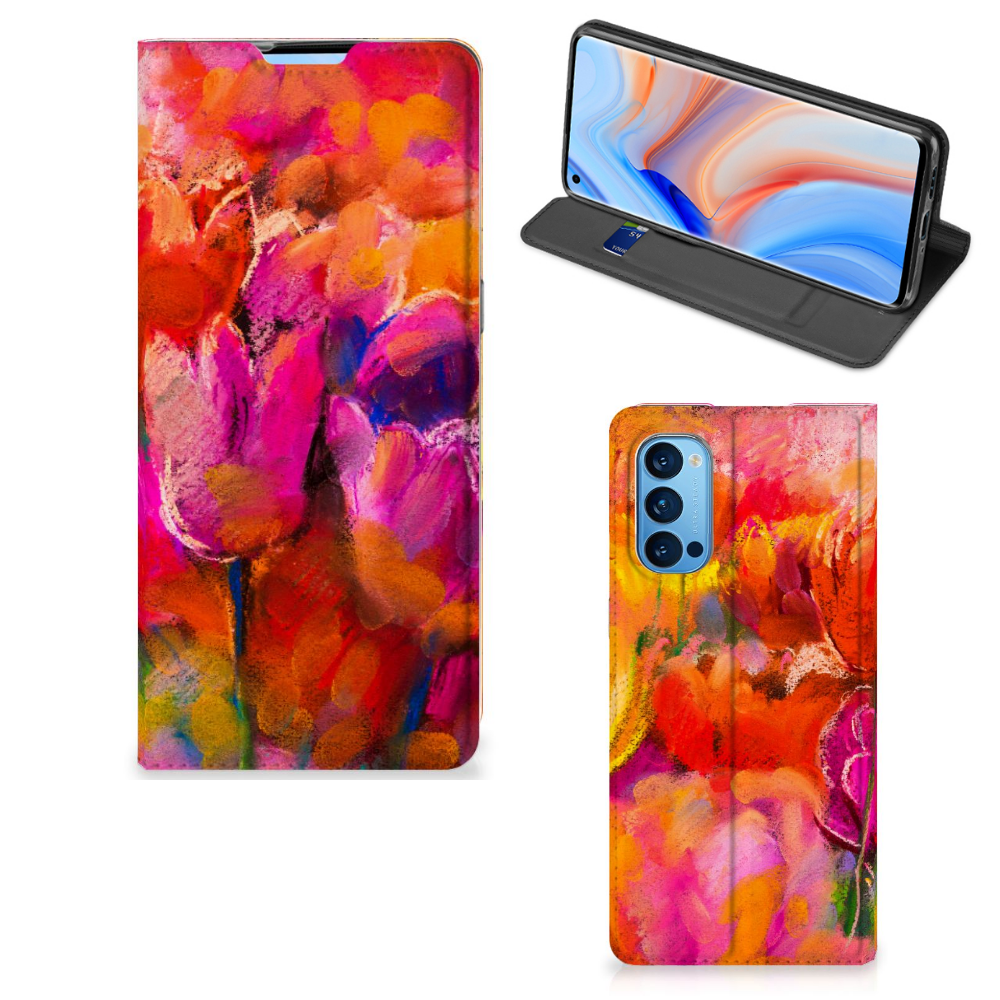 Bookcase OPPO Reno4 Pro 5G Tulips - B2C Telecom