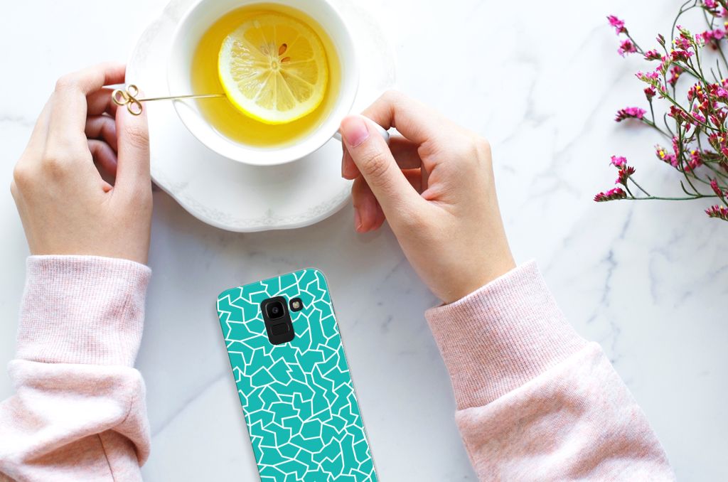 Samsung Galaxy J6 2018 Hoesje maken Cracks Blue