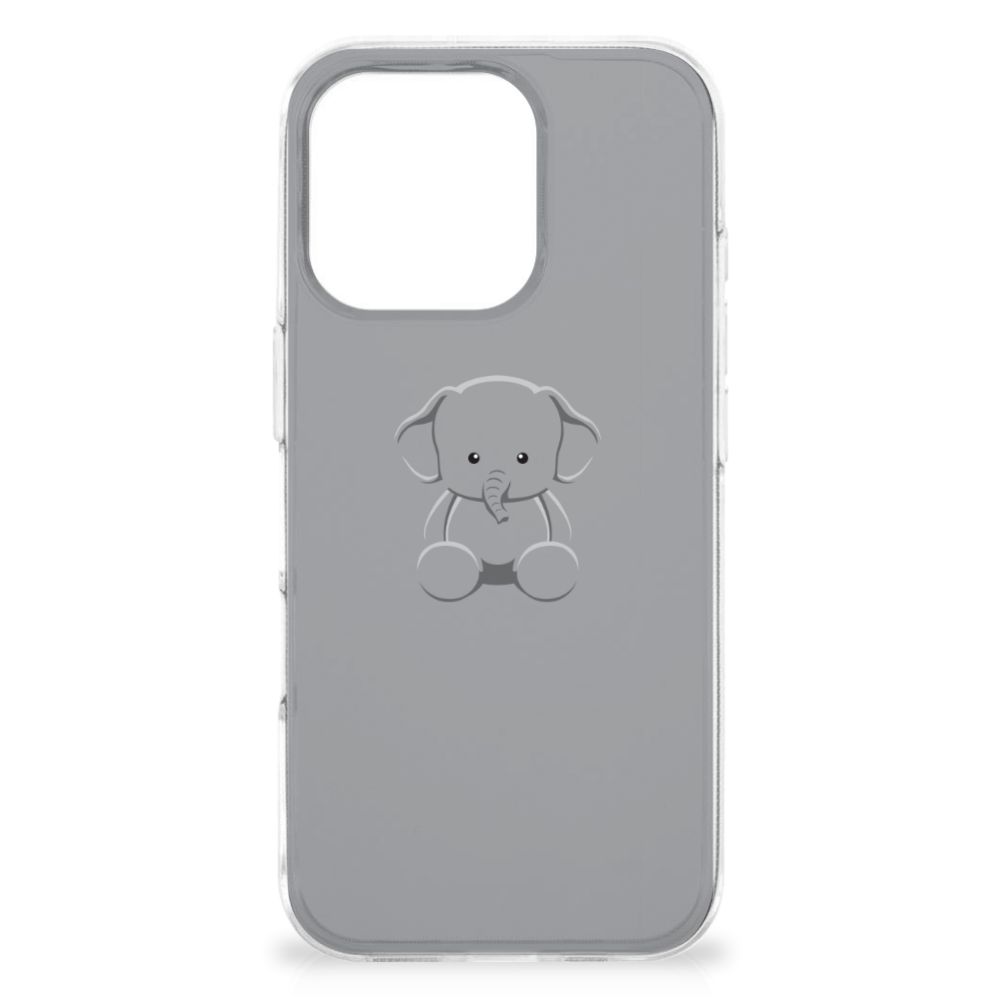 iPhone 16 Pro Max Telefoonhoesje met Naam Grijs Baby Olifant