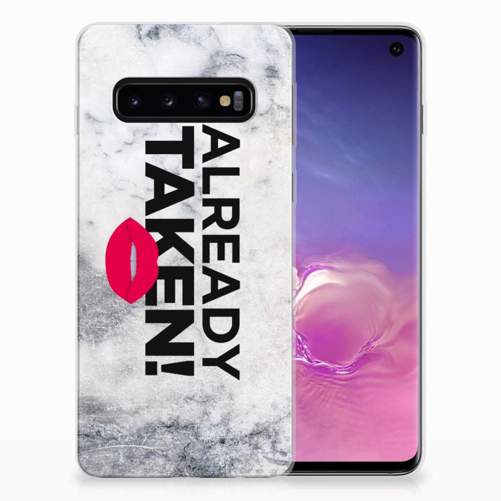 Samsung Galaxy S10 Siliconen hoesje met naam Already Taken White