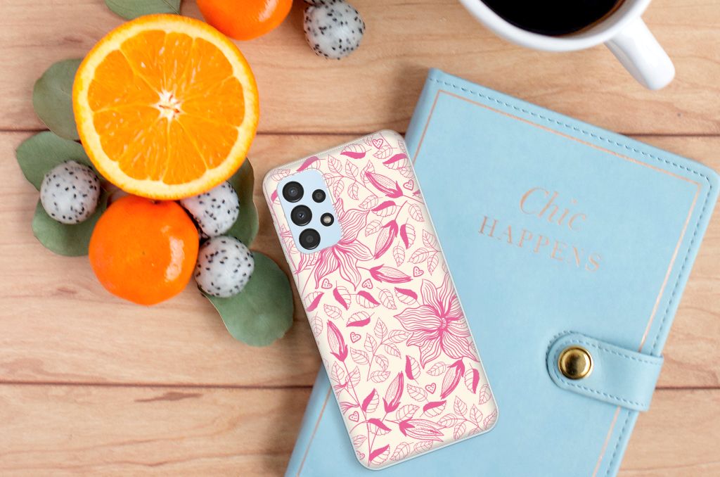 Samsung Galaxy A13 4G TPU Case Pink Flowers B2C Telecom