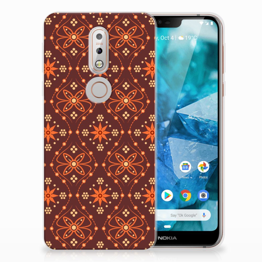 Nokia 7.1 TPU bumper Batik Brown